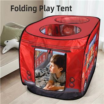 Red fast food truck tent, holiday party, play house, toy, parent-child interaction, one click pop open, easy to store with hand pulled chain storage bag   ITEM NO.： W084601