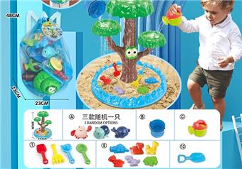 Children's Water Play Beach Toy Backpack Thickened Extra Large Sand Shovel and Small Toy Sand Shovel 4-pack with Watering Kettle, 6 Dinosaur Animal Molds, 1 Bucket, and 3 Ocean Chain Toys Randomly Add One DIY Water Play Beach Toy   ITEM NO.： W085196