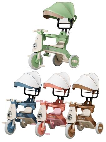 Children's tricycle with sunshade push handle   ITEM NO.： W097937