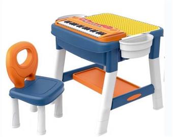 Multi functional building block table with piano, 4AA not included   ITEM NO.： W091075