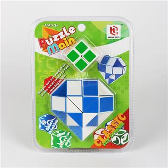 Heart shaped Magic Ruler+Second order Small Magic Cube, Magic Ruler Red/Blue 2 color mixed, Cardboard 2 color mixed (GCC)   ITEM NO.： W090296