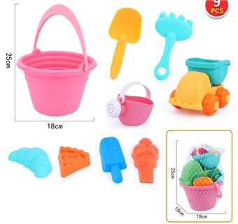 9 pieces of Zhuang soft rubber beach toys   ITEM NO.： W092438