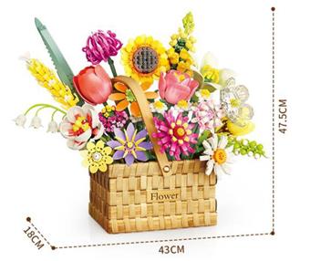 1615P small particle fragrant building block flower basket   ITEM NO.： W095283