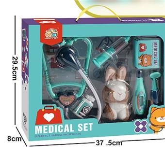 Pet Series: Pet Rabbit Doctor Set Simulation Cognitive Children's Puzzle Toy   ITEM NO.： W091227