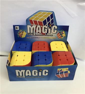 Solid color trihedral Rubik's Cube, 6pcs/box   ITEM NO.： W090392
