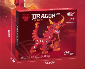 (GCC) 3D 3D EVA Assembled Building Blocks - Fire Dragon (95PCS)   ITEM NO.： W098922