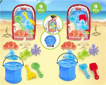 PVS backpack+beach accessories+folding bucket   ITEM NO.： W085780