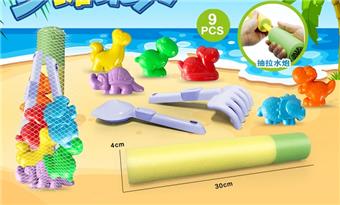 Water cannon+dinosaur accessories (9PCS)   ITEM NO.： W085583