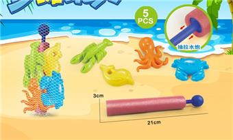Water cannon+beach accessories (5PCS)   ITEM NO.： W085629
