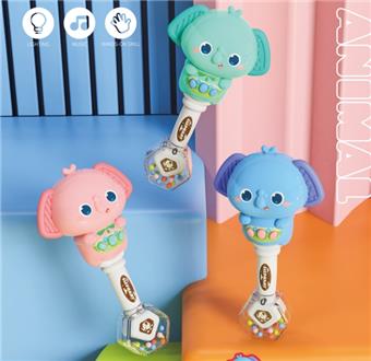 Elephant Music Shake Stick, 12/pcs, 3-color mixed packaging   ITEM NO.： W089434