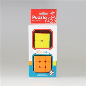 Second order solid color+third order solid color Rubik's Cube, color box black/white, mixed with 2 colors   ITEM NO.： W090178