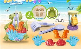 Dinosaur Plate with Small Hourglass and Dinosaur Accessories (8PCS)   ITEM NO.： W085498
