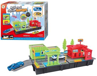 Parking lot equipped with 2 plastic cars, sliding (23PCS)   ITEM NO.： W092522