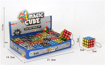 3CM Keychain Third Order Intelligence Digital Cube, 24 pieces/box black digital stickers   ITEM NO.： W091675