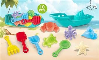 Green boat with beach accessories   ITEM NO.： W085340