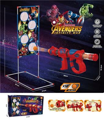 Avengers: Marvel Air Gun with Shooting Game Stand Target (Spider Man) with 12 Balls   ITEM NO.： W087503