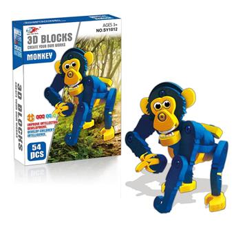 (GCC) 3D 3D EVA Assembled Building Blocks - Monkey (54PCS)   ITEM NO.： W098836