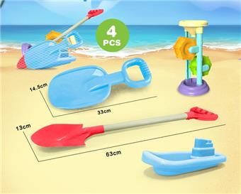 Beach shovel with beach accessories+boat+hourglass   ITEM NO.： W085833