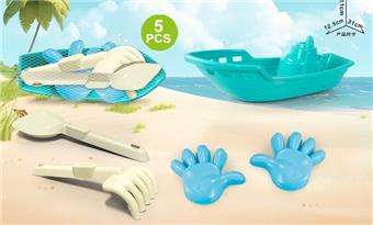 Green boat with beach accessories   ITEM NO.： W085343