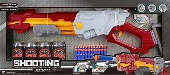 Soft bullet gun toy/Soft bullet gun * 1, bullets * 20, target * 4 (mixed red and blue)   ITEM NO.： W087457