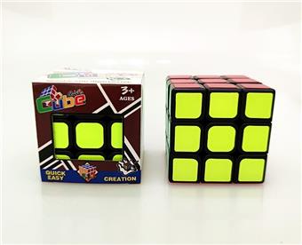 Fluorescent sticker third-order Rubik's Cube (with screw spring)   ITEM NO.： W089746