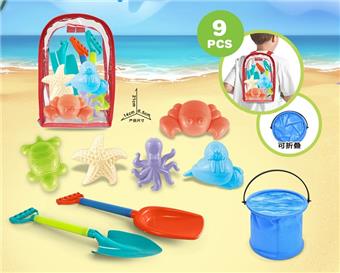 PVS backpack+beach accessories+folding bucket   ITEM NO.： W085803