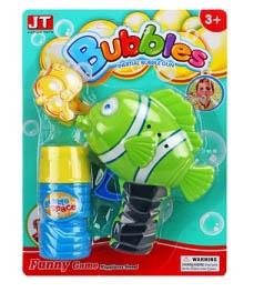 Clownfish manual inertia bubble gun, mixed with 2 colors   ITEM NO.： W092839