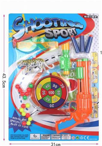 Left wheel table tennis soft bullet gun with target+animal (mixed color)   ITEM NO.： W086471