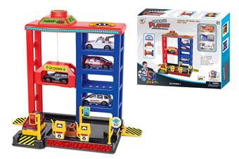 Parking lot series with 3 plastic cars, sliding   ITEM NO.： W092548