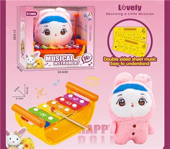 Plush doll with 6 notes playing the piano by hand   ITEM NO.： W091257