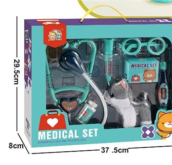 Pet Series: Pet Cat Doctor Set Simulation Cognitive Children's Puzzle Toy   ITEM NO.： W091229