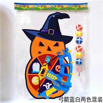 Shooting bow and arrow with Halloween pumpkin target, sticky ball hook   ITEM NO.： W086481