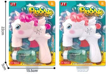 Manual Unicorn Bubble Gun   ITEM NO.： W092854