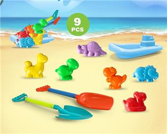 Beach shovel with small boat+dinosaur beach accessories   ITEM NO.： W085843