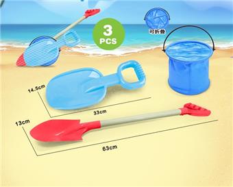 2 beach shovels+folding bucket   ITEM NO.： W085819