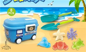 Small packing box cart with beach accessories (8PCS)   ITEM NO.： W085618