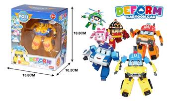 POLI cartoon transformation robot, 6 mixed models   ITEM NO.： W091043