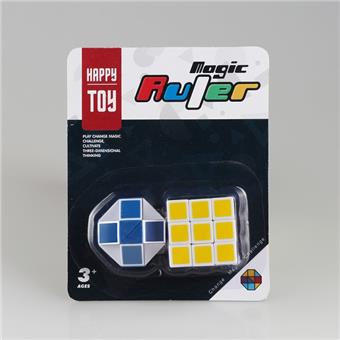 Small Magic Ruler+3.5CM Three Step Cube (GCC)   ITEM NO.： W090292