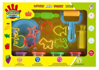 Color clay, 4 bottles of 1 Anshi color clay+accessories   ITEM NO.： W094671