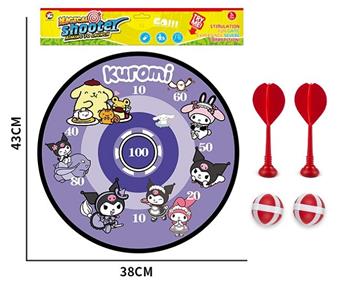 36CM Kuromi Dart Disk Sticky Ball Cloth Target   ITEM NO.： W087003