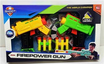 EVA soft bullet gun with target (3-color mixed)   ITEM NO.： W086726