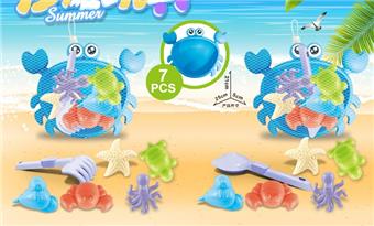 Crab Plate with Beach Accessories (7PCS)   ITEM NO.： W085476