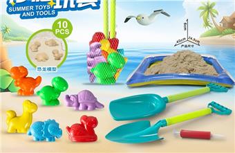 Inflatable platform with dinosaur beach accessories   ITEM NO.： W085695