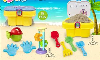 Bucket with beach accessories and 9PCS of Gaza leakage   ITEM NO.： W085501