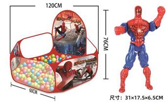 Spider Man Ball Pool Tent with Lights Spider Man 1 with 10 Ocean Balls   ITEM NO.： W084650