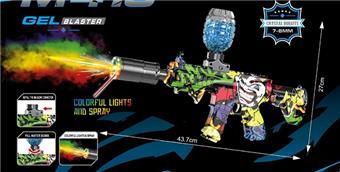 Electric M416 water bullet gun (silencer with spray colorful light effect)   ITEM NO.： W089113