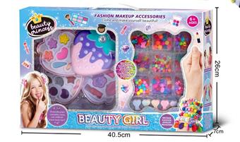 Three layer strawberry makeup box+bead set (regular)   ITEM NO.： W094983