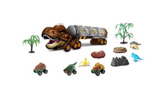 Tyrannosaurus Rex Light Music Inertial Storage Car (Brown) (Electric included) AG13 * 3   ITEM NO.： W090512