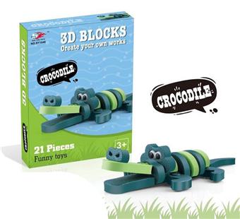 (GCC) 3D 3D EVA Assembly Building Blocks - Crocodile (21PCS)   ITEM NO.： W098782