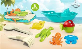 Green boat with beach accessories   ITEM NO.： W085345